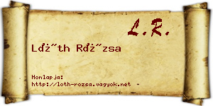 Lóth Rózsa névjegykártya