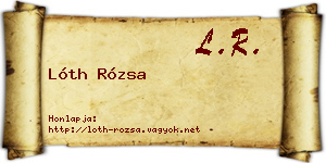 Lóth Rózsa névjegykártya